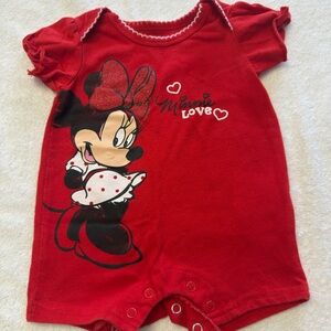 Disney Minnie Mouse Red Baby Romper